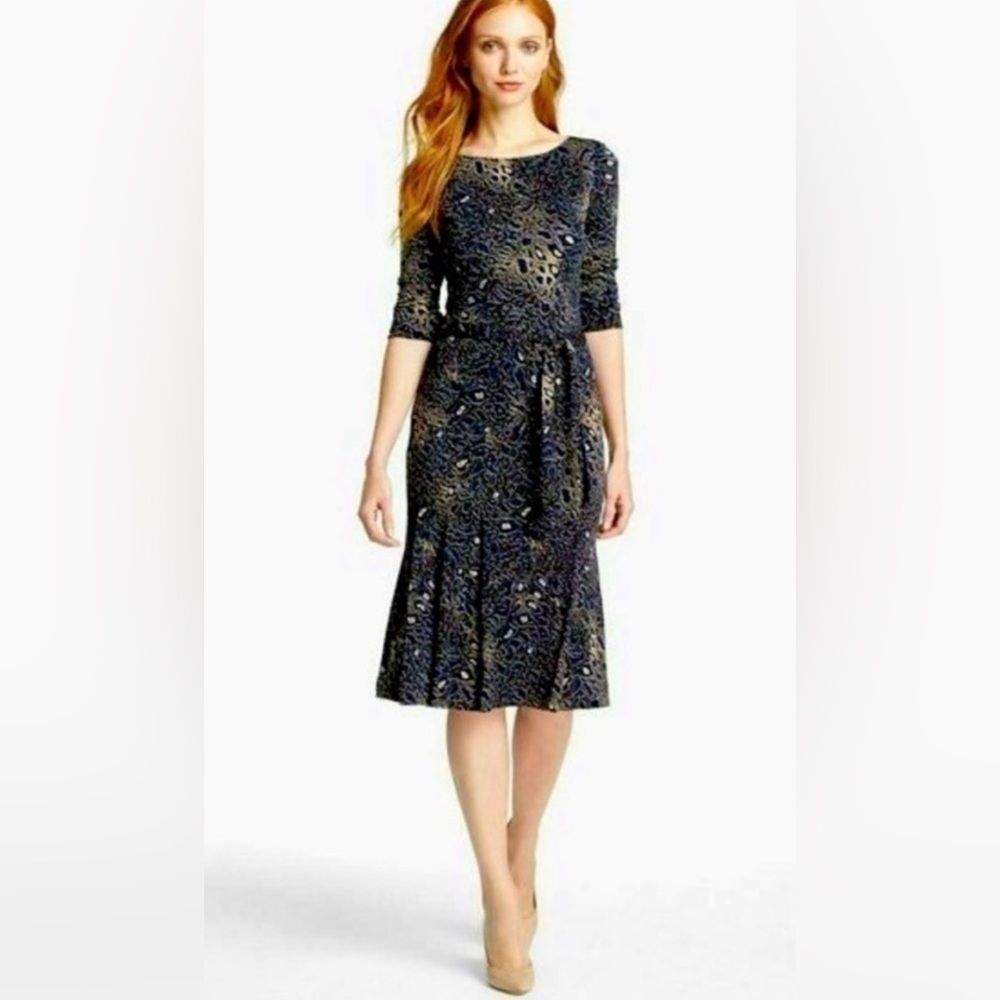 Tory Burch Leopard Print Drop Waist Dress M